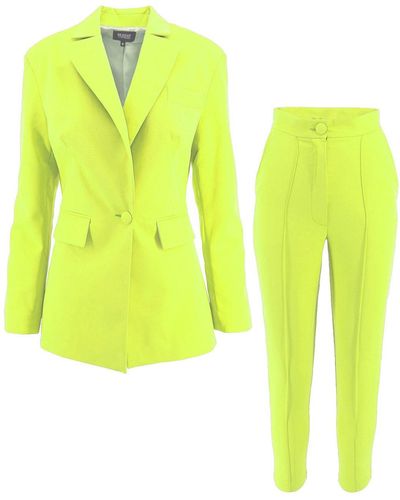BLUZAT Neon Yellow Suit