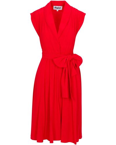 Meghan Fabulous Honeysuckle Midi Dress - Red