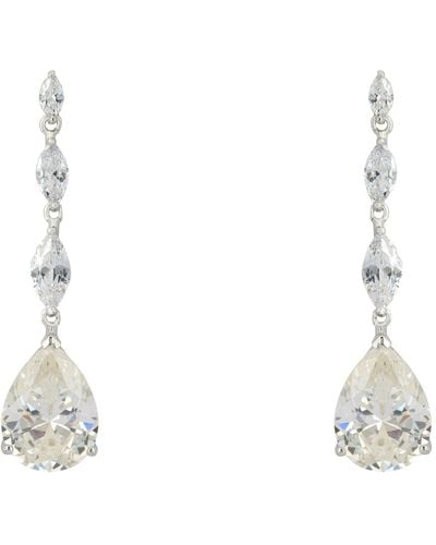 LÁTELITA London / Neutrals Zara Teardrop Moissanite Gemstone Earrings Silver - White