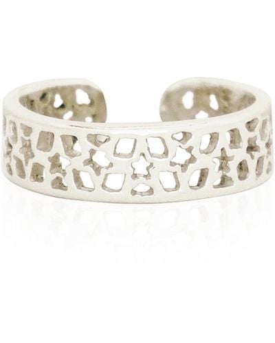 Charlotte's Web Jewellery Amber Star Adjustable Midi Or Toe Ring - White