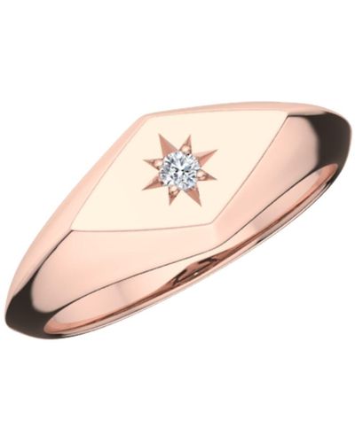 Undefined Jewelry 14k Gold & Diamond Starbust Ring - Pink