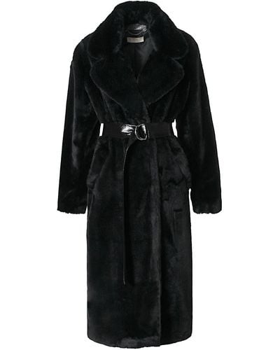 AGGI Kylie Warm Faux Fur Coat - Black