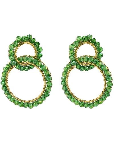 Lavish by Tricia Milaneze Leaf Ellie Handmade Crochet Earrings - Green