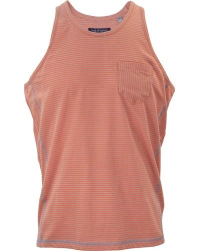 lords of harlech Tristan Tank Coral & Stripe - Blue