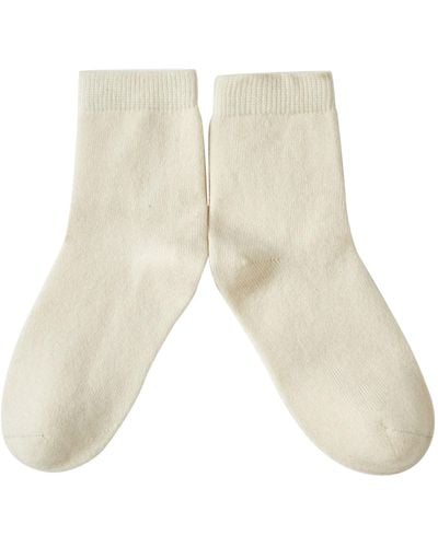Soft Strokes Silk Wool Quarter-length Socks Set Of Two - Natural