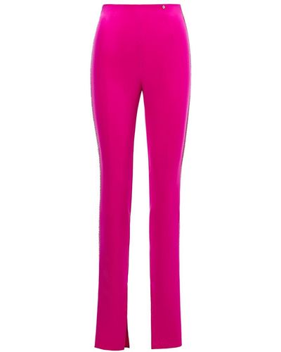 Nissa Embellished High-waisted Trousers - Pink