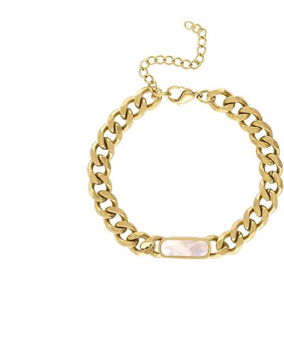 Olivia Le Tessa Cuban Chain Bracelet - Metallic