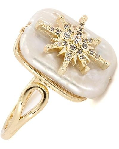 Ebru Jewelry Cleopatra Guidance Star Pearl Ring - Metallic