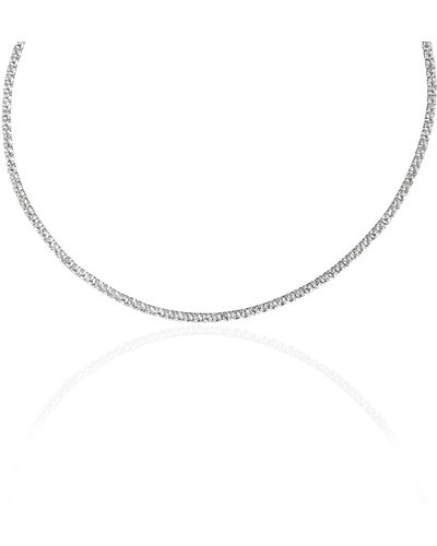 Ep Designs Thin Tennis Choker Necklace - Metallic