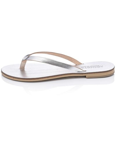 Ancientoo Achelois Handcrafted Leather Flip Flop Sandal For - White