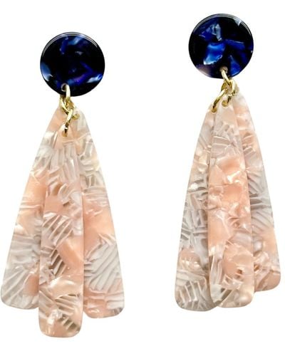 CLOSET REHAB Petal Drop Earrings In Blushing Beauty - Blue