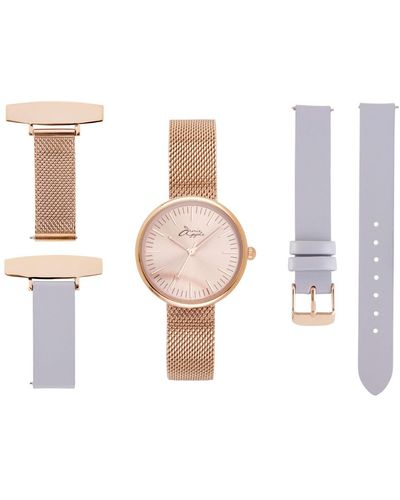 Bermuda Watch Company Venus Interchangeable Rose Gold/lilac Leather - White