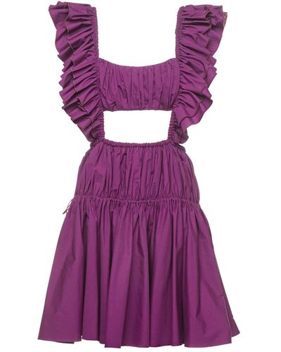 Vasiliki Atelier Dahlia Ruched Mini Dress In Grape - Purple