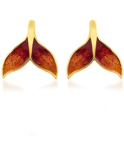 Milou Jewelry Orange Whale Tail Earrings