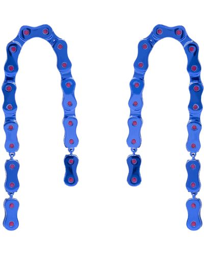 Lavani Jewels Vallecas Chain Earrings - Blue