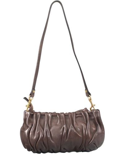Rimini Distressed Leather Sling Bag 'azzura' - Brown