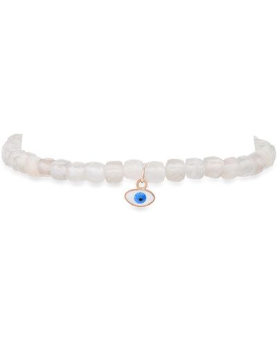 Soul Journey Jewelry Moonstone Evil Eye Bracelet - White