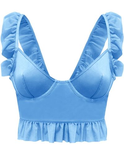 OW Collection Gracie Lace Bustier Top - Blue