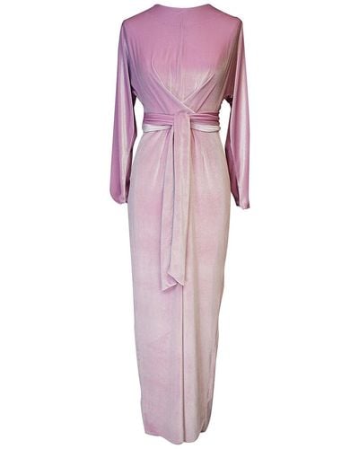 Jennafer Grace Lily Velvet Twist Dress - Purple