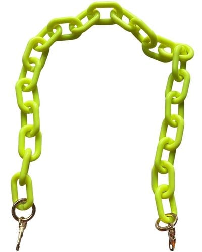 CLOSET REHAB Chain Link Short Acrylic Purse Strap In Neon - Green