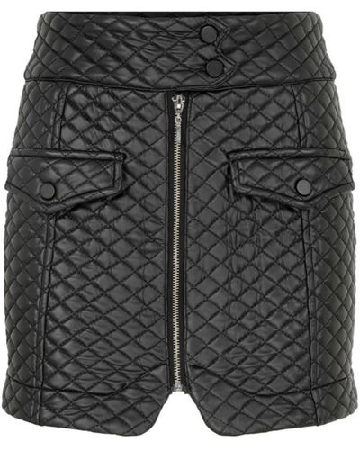 Maeve Quilted Mini Skirt - Grey