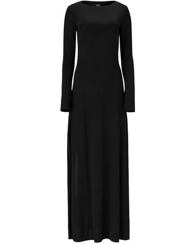 Lita Couture Open Back Dress With Side Split - Black