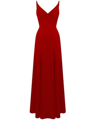 Lily Phellera Peaches Maxi Dress In Crimson - Red