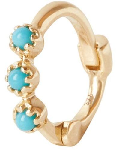 Zohreh V. Jewellery Mini Turquoise Trilogy huggie Hoop Earring 9k - Metallic