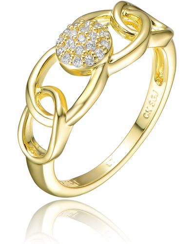 Genevive Jewelry Rachel Glauber Gold Plated Clear Cubic Zirconia Linking Ring - Metallic
