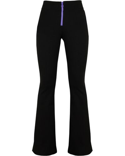 blonde gone rogue Wicked Zipper Flared Pants, Cotton, In - Black