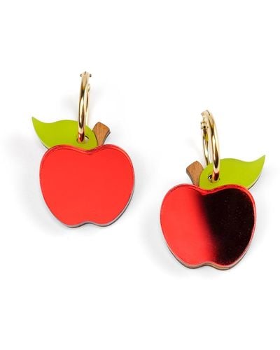 By Chavelli Apple Earrings - Red