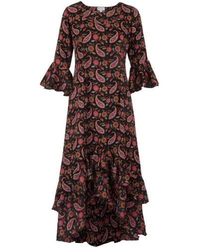At Last Victoria Midi Dress Paisley - Brown