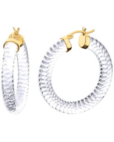 Gold & Honey Clear Cable Hoops - Metallic