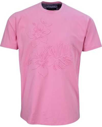 lords of harlech Carson Embossed Floral Tee - Pink