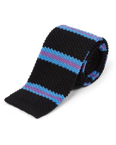 Burrows and Hare Wool Knitted Tie - Blue
