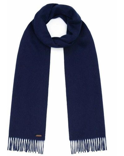 Hortons England The Lindo Lambswool Scarf - Blue