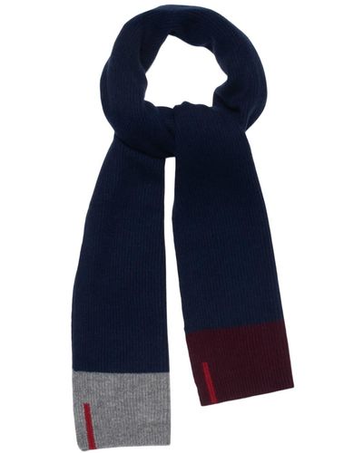 Loop Cashmere Scarf In Derby Colourblock - Blue