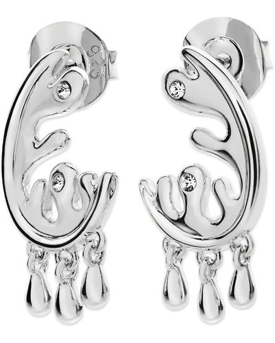 Lucy Quartermaine Wave Studs With Drips Earrings - Metallic