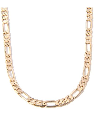 The Essential Jewels Sleek Figaro Chain Choker Necklace - Metallic