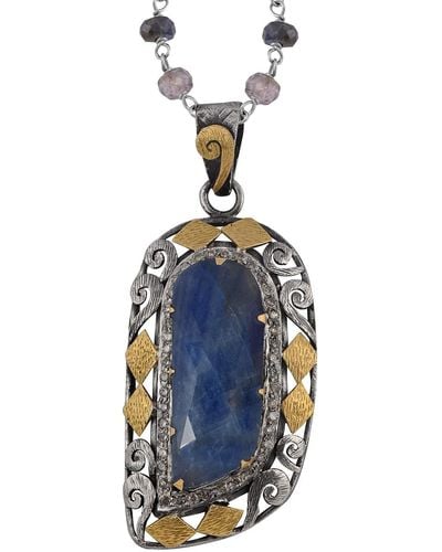 Emma Chapman Jewels Ada Sapphire Diamond Pendant - Blue