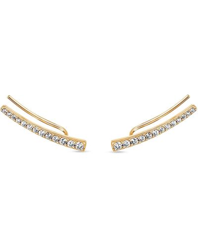 SALLY SKOUFIS Naked Ear Climber With Made White Diamonds In Gold - Metallic