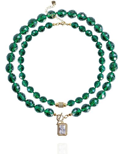 Saule Label Leni Necklace Set In Emerald - Green