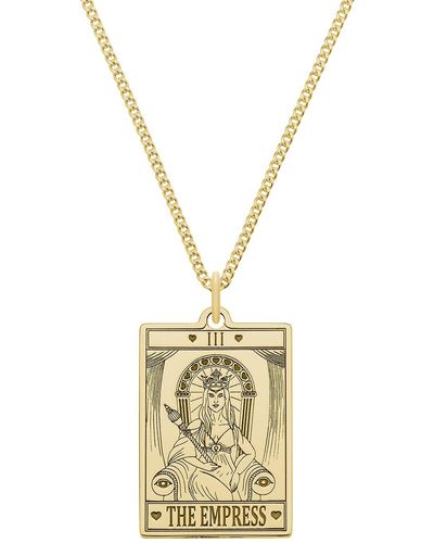 CarterGore Medium 9ct 375 Gold "the Empress" Tarot Card Necklace - Metallic