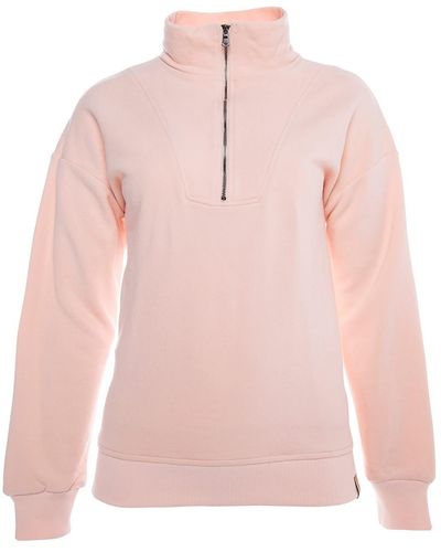 Bee & Alpaca Zipped Neck Sweatshirt - Pink