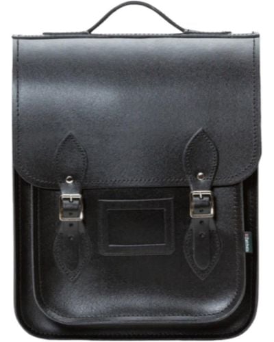 Zatchels Handmade Leather City Backpack Plus - Black