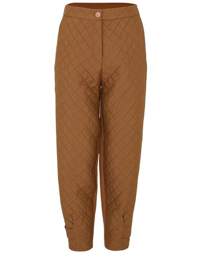 Nocturne Quilted Jogging Pants - Brown