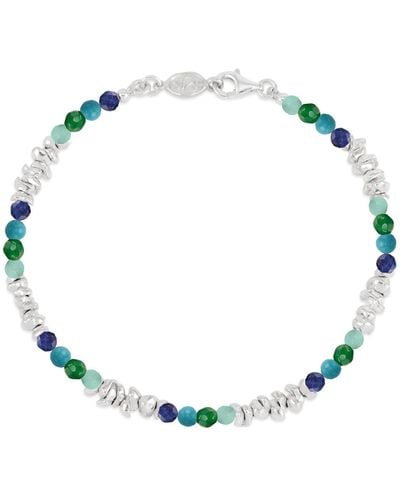 Dower & Hall Gemstones jagged Silver nugget Bracelet - Blue