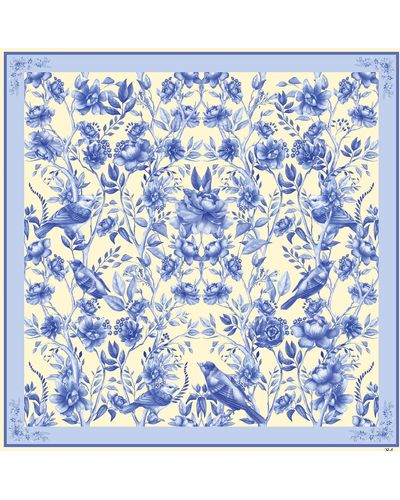 Ralufineart Silk Scarf The Magic Tree Tale - Blue