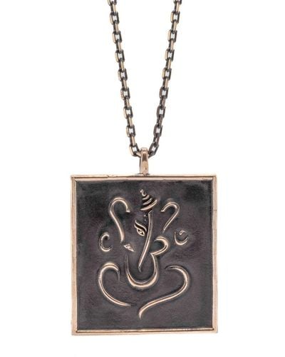 Ebru Jewelry Ganesha Necklace - Black