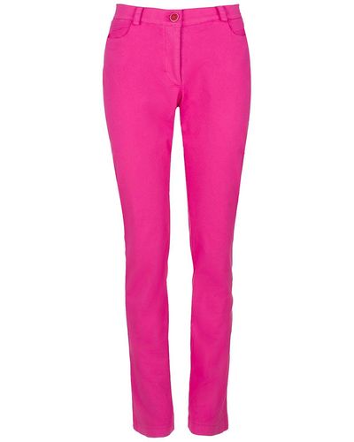 Conquista Fuchsia Tie Dye Long Fitted Trousers - Pink